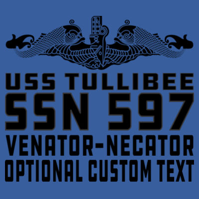 USS Tullibee (SSN-597) - Light Youth/Adult Ultra Performance Active Lifestyle T Shirt - Adult Heavy Blend Heather Royal or Red 60/40 Fleece Crew (S) Design