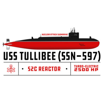 USS Tullibee (SSN-597) - Ceramic Stein with Gold Trim (HLCC) Design