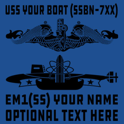 Custom: Ohio Class Ballistic Submarine - (S) Adult 5.5 oz Cotton Poly (35/65) T-Shirt Design