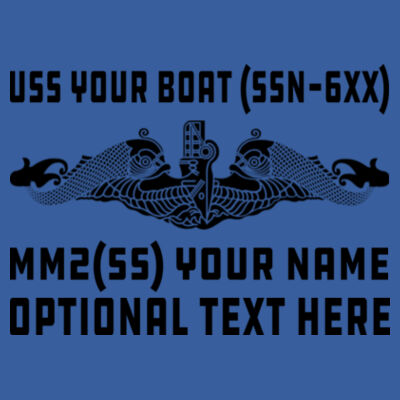 Custom: Los Angeles Class Attack Submarine - (S) Adult 5.5 oz Cotton Poly (35/65) T-Shirt Design