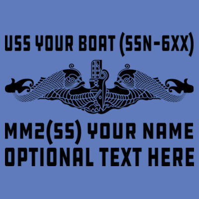 Custom: Los Angeles Class Attack Submarine - Adult Softstyle® 4.5 oz. Heather Color T-Shirt (S) Design