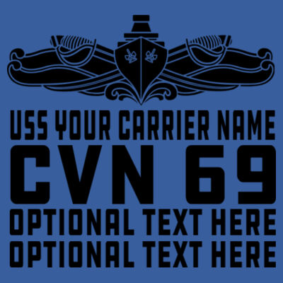 Custom: Nimitz Class Aircraft Carrier (SW) - (S) Adult 5.5 oz Cotton Poly (35/65) T-Shirt Design