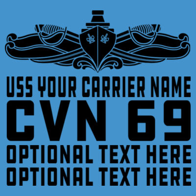 Custom: Nimitz Class Aircraft Carrier (SW) - Adult Softstyle® 4.5 oz. Heather Color T-Shirt (S) Design