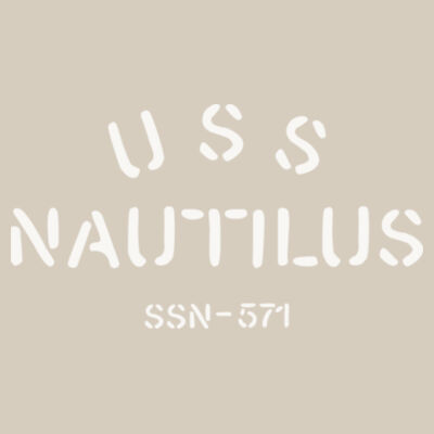 USS Nautilus - Underway on Nuclear Power - Striped Poly Fleece Hooded Pullover Sweatshirt Design