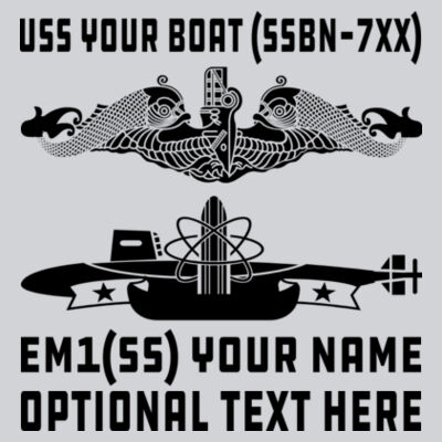 Custom: Ohio Class Ballistic Submarine - Adult Shadow Tonal Heather Short-Sleeve Training T-Shirt Design