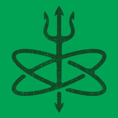 St. Patrick's Day Four Leaf Atomic Trident of Poseidon - Lightweight T-Shirt Design