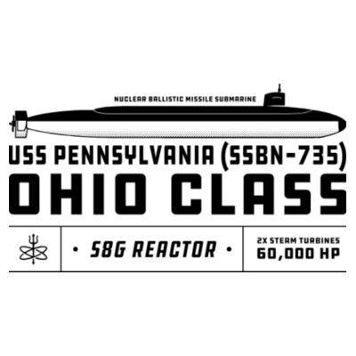 Custom Ohio Class SSBN Submarine - 17 oz Stainless Steel Pint Glass (HLCC) Design