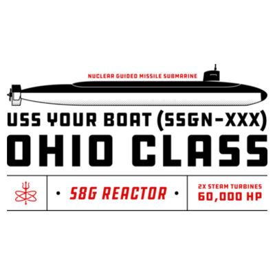 Custom Personalized Ohio Class SSGN - Benelux Christmas Ornament (HLCC) Design