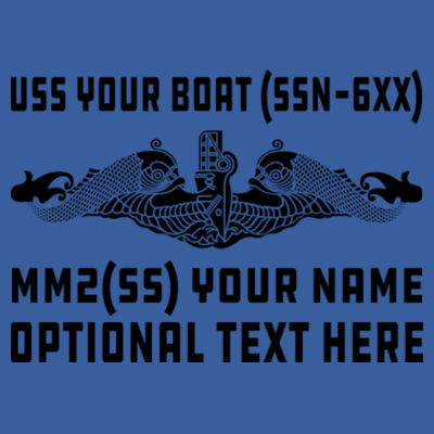 Custom: Virginia Class Attack Submarine - (S) Adult 5.5 oz Cotton Poly (35/65) T-Shirt Design