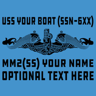 Custom: Virginia Class Attack Submarine - Adult Softstyle® 4.5 oz. Heather Color T-Shirt (S) Design