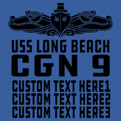 Personalized USS Long Beach (CGN-9) - (S) Adult 5.5 oz Cotton Poly (35/65) T-Shirt Design