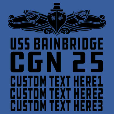 Personalized USS Bainbridge (CGN-25) - (S) Adult 5.5 oz Cotton Poly (35/65) T-Shirt Design