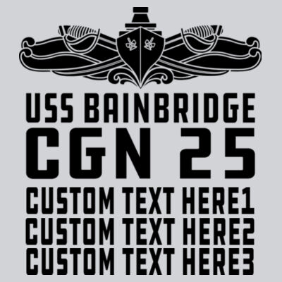 Personalized USS Bainbridge (CGN-25) - Adult Shadow Tonal Heather Short-Sleeve Training T-Shirt Design