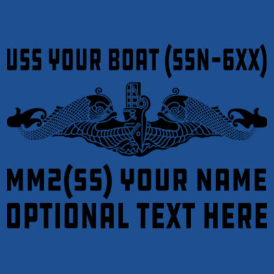 Personalized Permit Class Attack Submarine - (S) Adult 5.5 oz Cotton Poly (35/65) T-Shirt Design