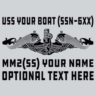 Personalized Permit Class Attack Submarine - Adult Shadow Tonal Heather Short-Sleeve Training T-Shirt Design