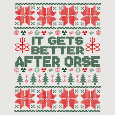 It Gets Better After ORSE Ugly Christmas Sweater - Adult 3/4-Sleeve Baseball Jersey (S) Design