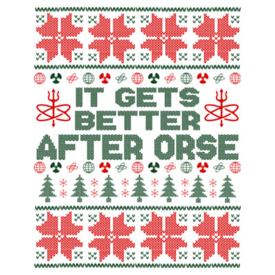 It Gets Better After ORSE Ugly Christmas Sweater - Adult Colorblock Cosmic Pullover Hood (S)  Design