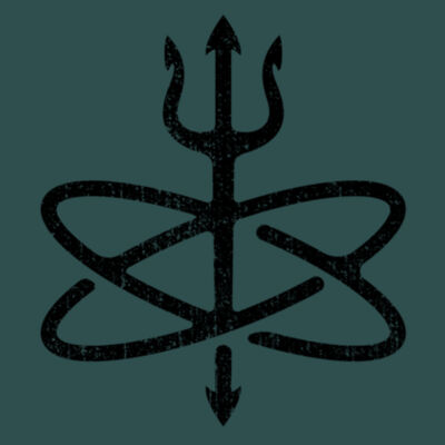 Blackout Atomic Trident of Poseidon - Unisex Poly-Rich Long Sleeve Tee Design