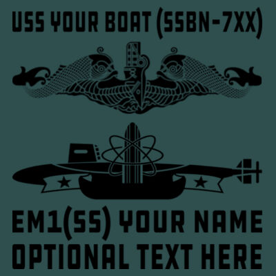 Custom: Ohio Class Ballistic Submarine - Unisex V Neck Poly-Rich Tee Design