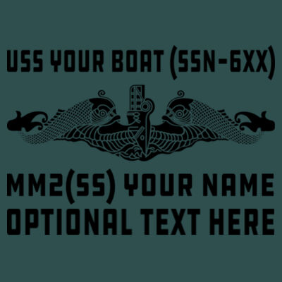 Personalized Permit Class Attack Submarine - Ladies Slim Fit Poly-Rich Tee Design