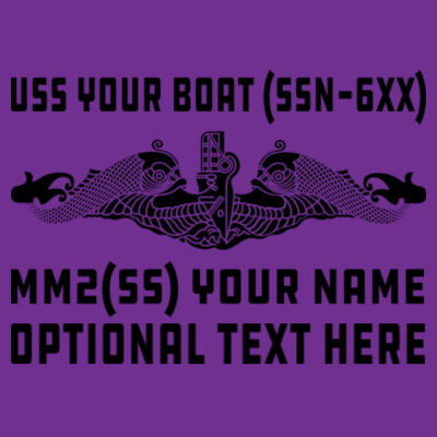 Personalized Permit Class Attack Submarine - Ladies Slim Fit V Neck Poly-Rich Tee Design