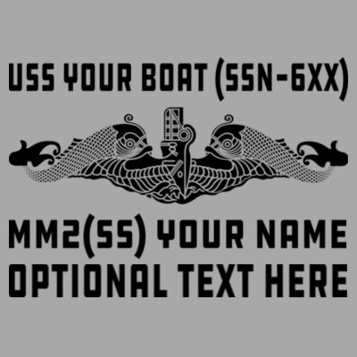 Personalized Permit Class Attack Submarine - Unisex V Neck Poly-Rich Tee Design