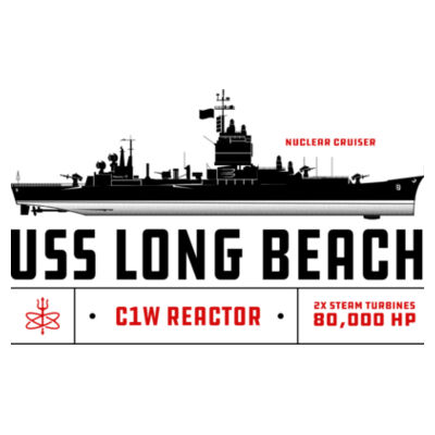 USS Long Beach Cruiser - Tapered Stainless Steel 17 oz Water Bottle (HLCC) Design