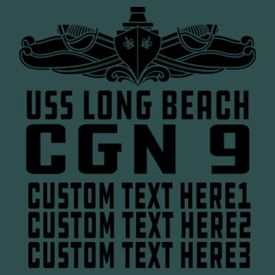 Personalized USS Long Beach (CGN-9) - Unisex V Neck Poly-Rich Tee Design