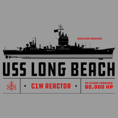Personalized USS Long Beach (CGN-9) - White Marble Unisex Poly-Cotton Short-Sleeve T-Shirt Design