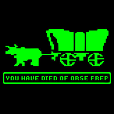You Have Died of ORSE Prep (Lime) - Ladies' Sueded V-Neck Hooded Sweatshirt Design