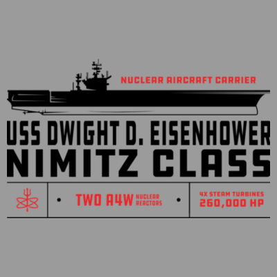 USS Dwight D. Eisenhower Carrier - White Marble Unisex Poly-Cotton Short-Sleeve T-Shirt Design