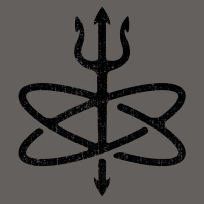 Blackout Atomic Trident of Poseidon - Adult Heavy Blend™ 8 oz., 50/50 Hood (S) Design