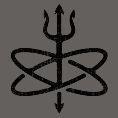 Blackout Atomic Trident of Poseidon - Adult Heavy Blend Heather Royal or Red 60/40 Fleece Crew (S) Design