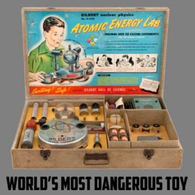 Atomic Energy Lab - World's Most Dangerous Toy - 11 oz Ceramic Mug (HLCC1) 2 - 17 oz Stainless Steel Pint Glass (HLCC) Design