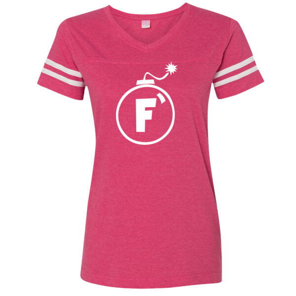 F Bomb - LAT Ladies' Football Fine Jersey T-Shirt Thumbnail