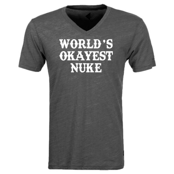 World's Okayest Nuke - Triblend V-Neck T-Shirt Thumbnail