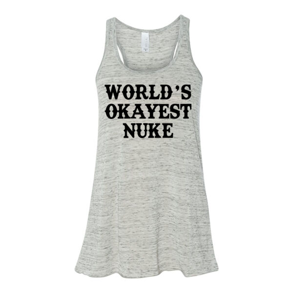 World's Okayest Nuke - Bella Ladies' Flowy Racerback Tank (S) Thumbnail