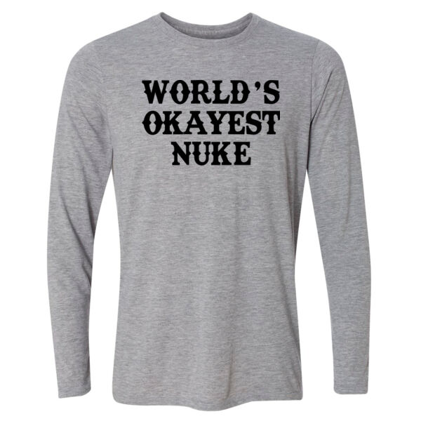 World's Okayest Nuke - Light Youth Long Sleeve Ultra Performance Active Lifestyle T Shirt Thumbnail