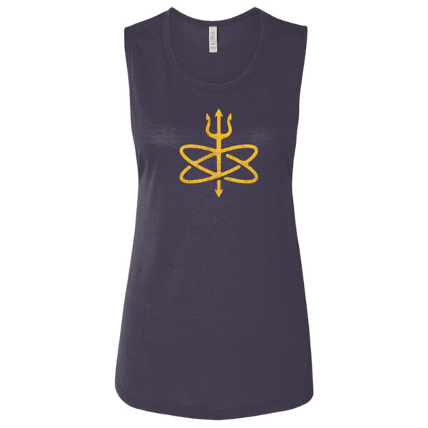 Atomic Trident of Poseidon - Ladies' Flowy Scoop Muscle Tank - Dark Thumbnail