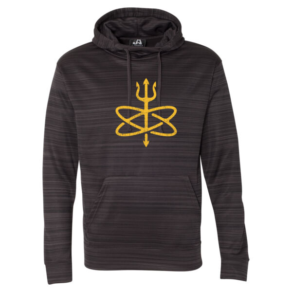 Atomic Trident of Poseidon - Striped Poly Fleece Hooded Pullover Sweatshirt Thumbnail