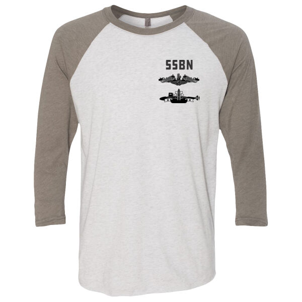 Ohio Class Ballistic Submarine - (S) Unisex Tri-Blend Three-Quarter Sleeve Baseball Raglan Tee Thumbnail