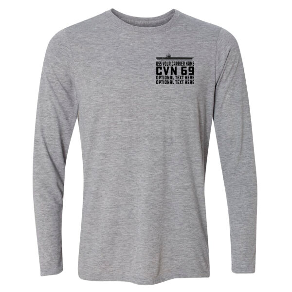 Custom: Nimitz Class Aircraft Carrier (Carrier) - Light Long Sleeve Ultra Performance Active Lifestyle T Shirt Thumbnail