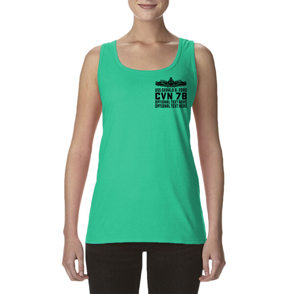 Custom: Ford Class Aircraft Carrier (SW) - Ladies' Softstyle®  4.5 oz. Racerback Tank (S) Thumbnail