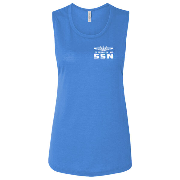 Los Angeles Class Attack Submarine - Ladies' Flowy Scoop Muscle Tank - Dark Thumbnail