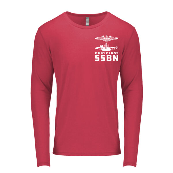 Ohio Class Ballistic Submarine - Men's Triblend Long-Sleeve Crew Thumbnail