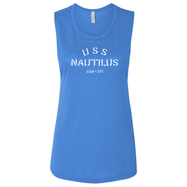 USS Nautilus - Underway on Nuclear Power - Ladies' Flowy Scoop Muscle Tank - Dark Thumbnail