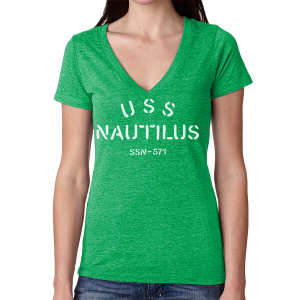 USS Nautilus - Underway on Nuclear Power - Ladies' Triblend Deep V Thumbnail