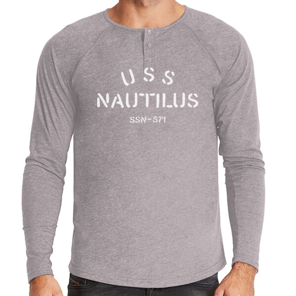 USS Nautilus - Underway on Nuclear Power - Men's Triblend Long-Sleeve Henley Thumbnail