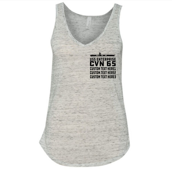 Personalized USS Enterprise with Original Island - Ladies' Flowy V-Neck Tank Thumbnail