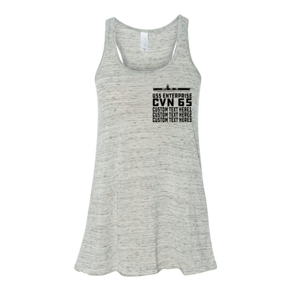 Personalized USS Enterprise with '82-2012 Island - Bella Ladies' Flowy Racerback Tank (S) Thumbnail